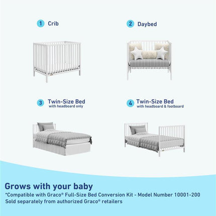 Graco® Teddi® 4-in-1 Convertible Mini Crib with Bonus Water-Resistant Mattress