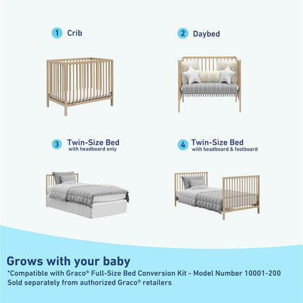 Graco® Teddi® 4-in-1 Convertible Mini Crib with Bonus Water-Resistant Mattress