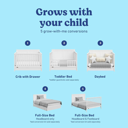 Graco® Hadley 5-in-1 Convertible Crib with Drawer