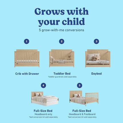 Graco® Hadley 5-in-1 Convertible Crib with Drawer
