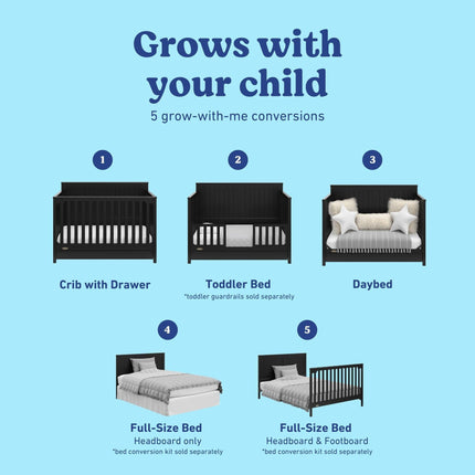 Graco® Hadley 5-in-1 Convertible Crib with Drawer