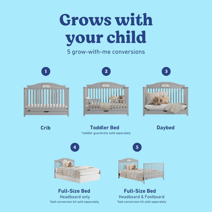 Graco® Story Customizable 5-in-1 Convertible Crib with Drawer