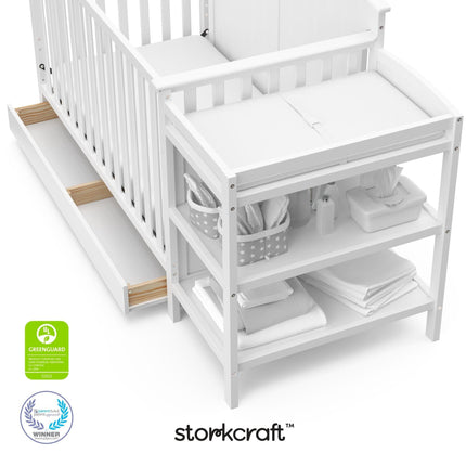 Storkcraft® Steveston 5-in-1 Convertible Crib & Changer with Drawer