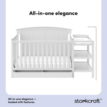 Storkcraft® Steveston 5-in-1 Convertible Crib & Changer with Drawer
