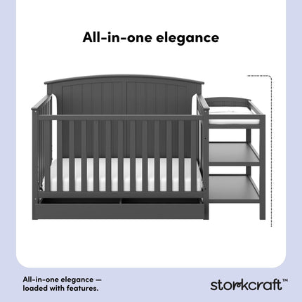 Storkcraft® Steveston 5-in-1 Convertible Crib & Changer with Drawer