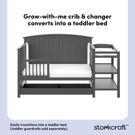 Storkcraft® Steveston 5-in-1 Convertible Crib & Changer with Drawer