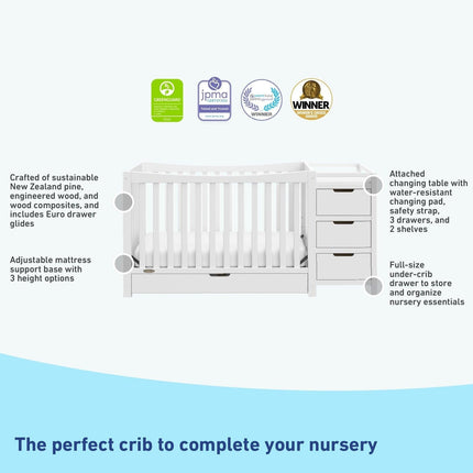 Graco® Remi 4-in-1 Convertible Crib & Changer with Drawer