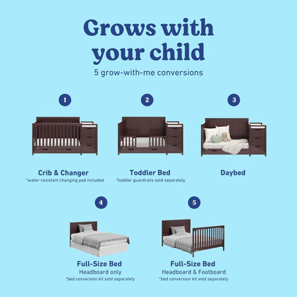 Graco® Hadley 5-in-1 Convertible Crib & Changer with Drawer