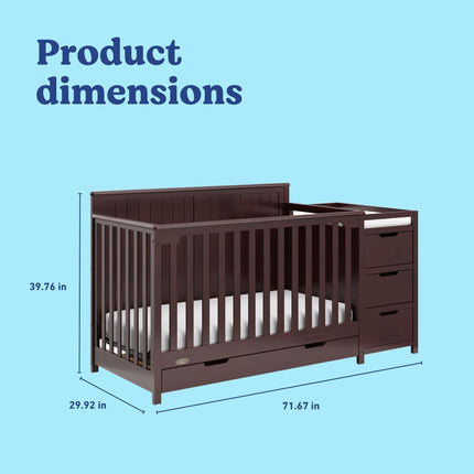 Graco® Hadley 5-in-1 Convertible Crib & Changer with Drawer
