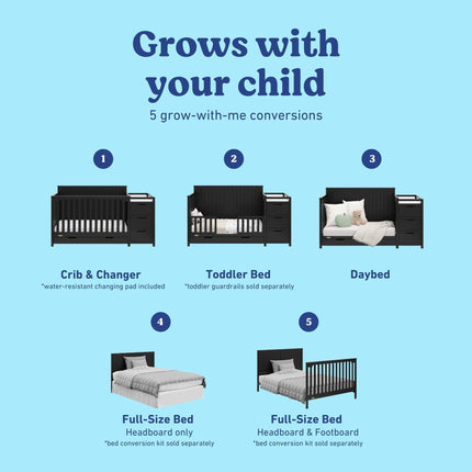 Graco® Hadley 5-in-1 Convertible Crib & Changer with Drawer