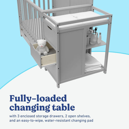 Graco® Hadley 5-in-1 Convertible Crib & Changer with Drawer