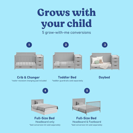 Graco® Hadley 5-in-1 Convertible Crib & Changer with Drawer