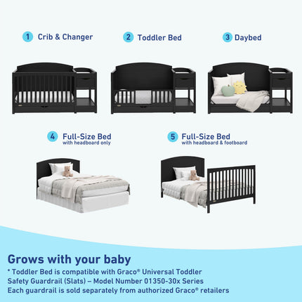 Graco® Bellwood® 5-in-1 Convertible Crib and Changer