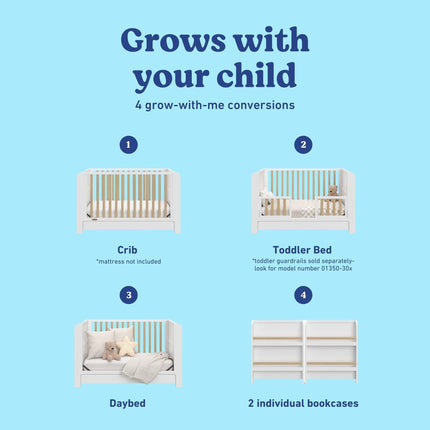 Graco® Read-with-Me® 4-in-1 Convertible Bookshelf Crib with Drawer