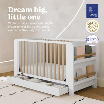 Graco® Read-with-Me® 4-in-1 Convertible Bookshelf Crib with Drawer