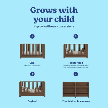 Graco® Read-with-Me® 4-in-1 Convertible Bookshelf Crib with Drawer