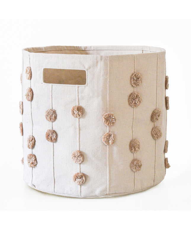 Pompom Storage Basket - Taupe