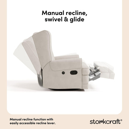 Storkcraft® Serenity Wingback Upholstered Recliner Glider