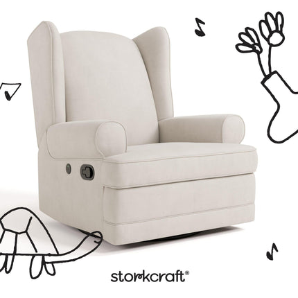 Storkcraft® Serenity Wingback Upholstered Recliner Glider