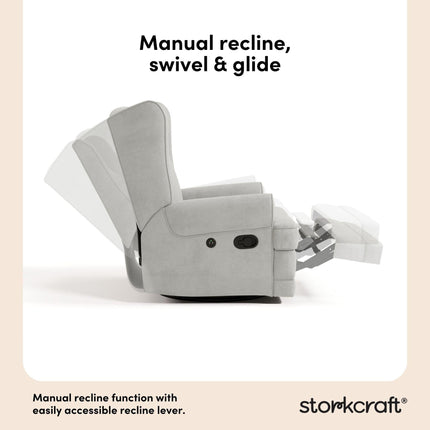 Storkcraft® Serenity Wingback Upholstered Recliner Glider