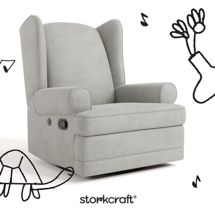 Storkcraft® Serenity Wingback Upholstered Recliner Glider