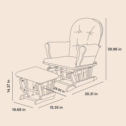 Storkcraft® Premium Hoop® Glider & Ottoman