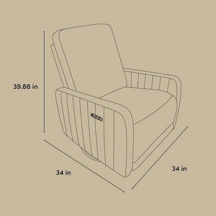 Storkcraft® Kyoto Deluxe Extra-Wide Nursery Power Recliner Swivel Glider
