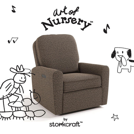 Storkcraft® Amalfi™ Deluxe Power Recliner Swivel Glider
