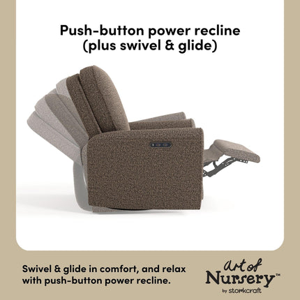 Storkcraft® Amalfi™ Deluxe Power Recliner Swivel Glider