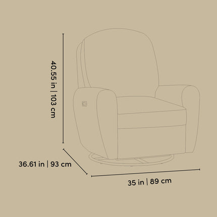 Storkcraft® Amalfi™ Deluxe Power Recliner Swivel Glider