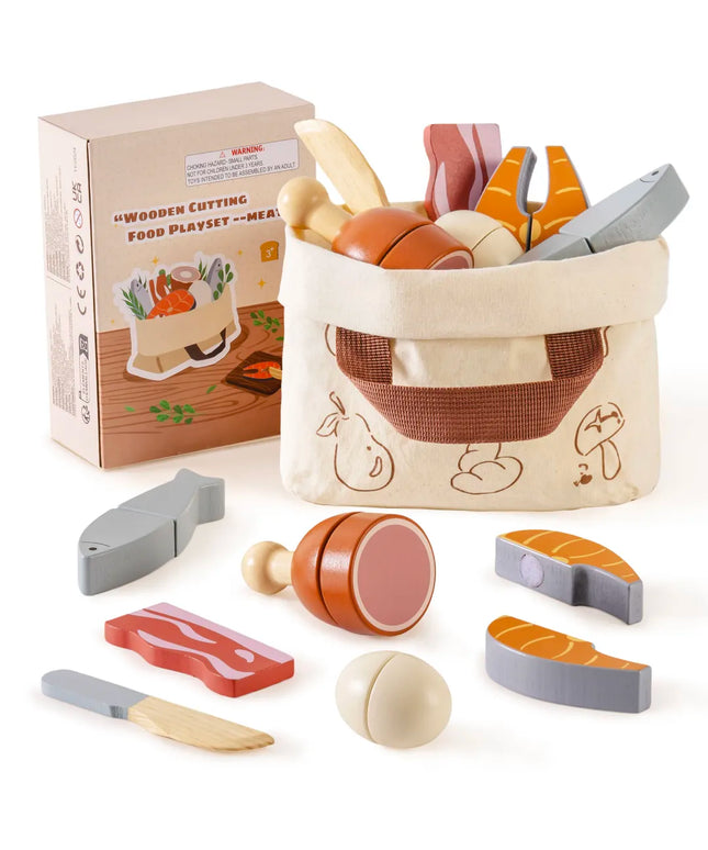 Wooden Childs Play Food Set - Meat