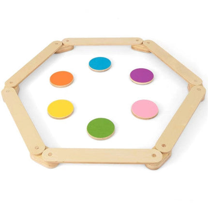 12-Piece Kids Wooden Balance Beam With Colorful Steeping Stones