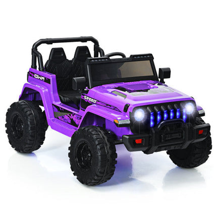 12V Kids Ride-on Jeep Car With 2.4 G Remote Control-Purple