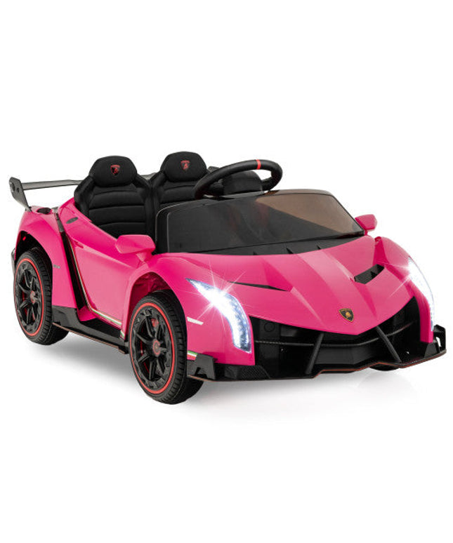 12V Licensed Lamborghini 4WD Kids Ride-on Sports Car With 2.4G Remote-Pink