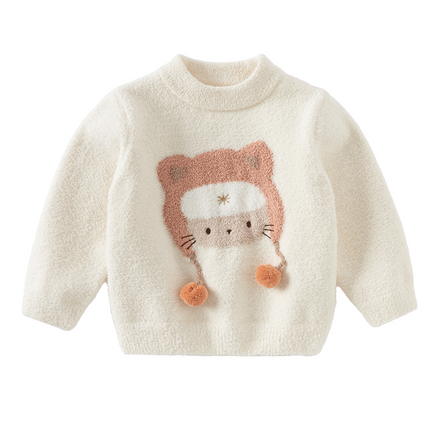 Toddler Girls/Boys Playful Delicate Jacquard Chenille Sweater Tops