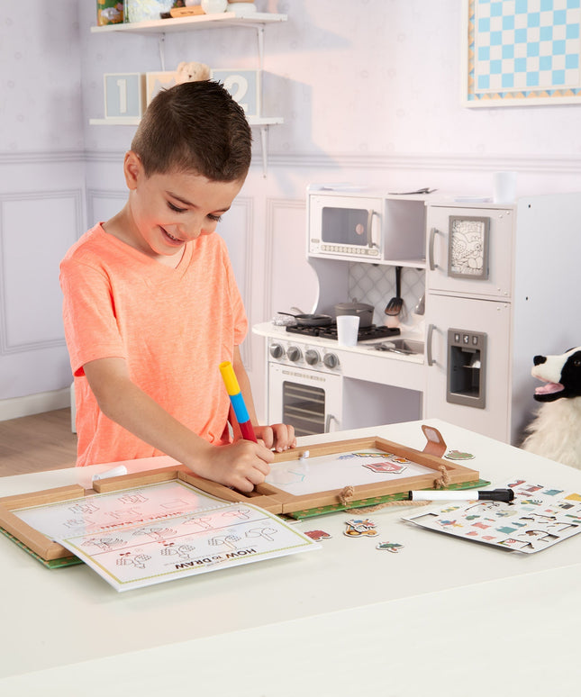 Natural Play: Play, Draw, Create Reusable Drawing & Magnet Kit – Farm