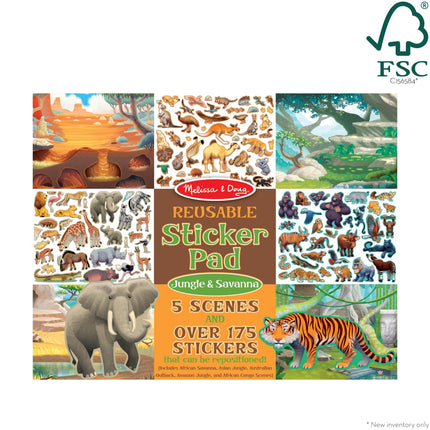 Reusable Sticker Pad - Jungle and Savanna