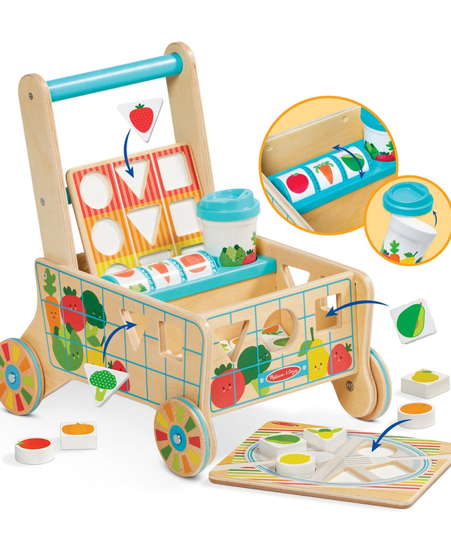 Wooden Shape Sorting Grocery Cart