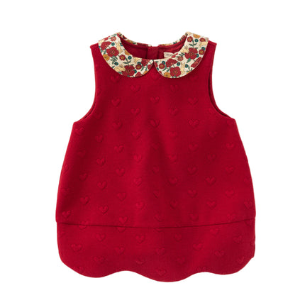 Toddler Girls Adorable Festival Red Sleeveless Princess Tank Dress