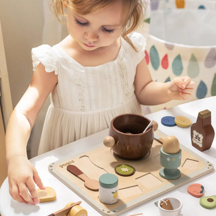 31-Piece Wooden Play Food Sets for Kids