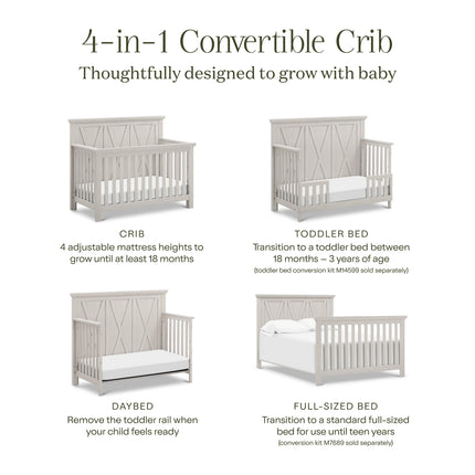 Emory Farmhouse 4-in-1 Convertible Crib
