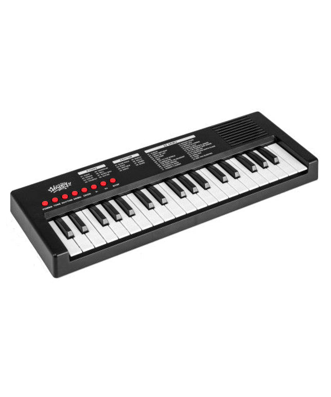 37 Keys Kids Piano Keyboard With 8 Rhythms and Microphone-Black