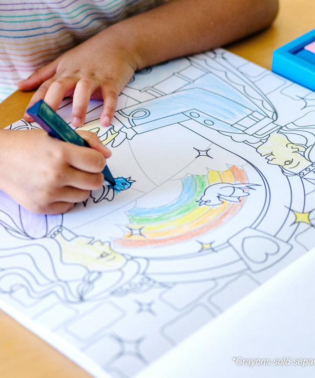 Jumbo 50-Page Kids' Coloring Pad - Horses, Hearts, Flowers, and More