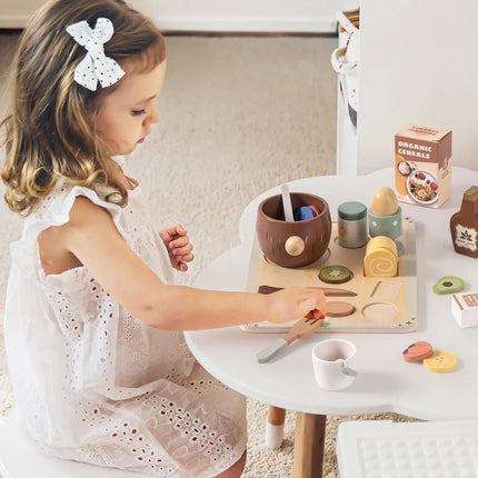 31-Piece Wooden Play Food Sets for Kids
