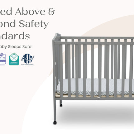 Folding Portable Mini Baby Crib with 1.5-inch Mattress