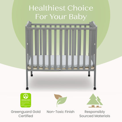 Folding Portable Mini Baby Crib with 1.5-inch Mattress