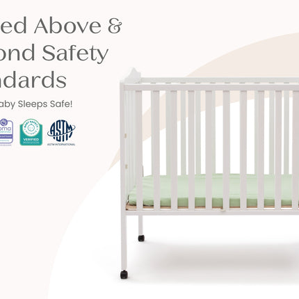 Folding Portable Mini Baby Crib with 1.5-inch Mattress