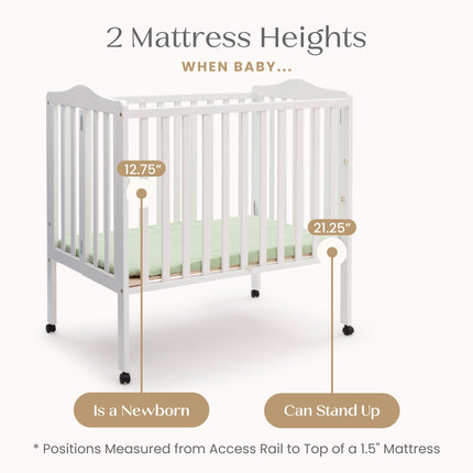Folding Portable Mini Baby Crib with 1.5-inch Mattress