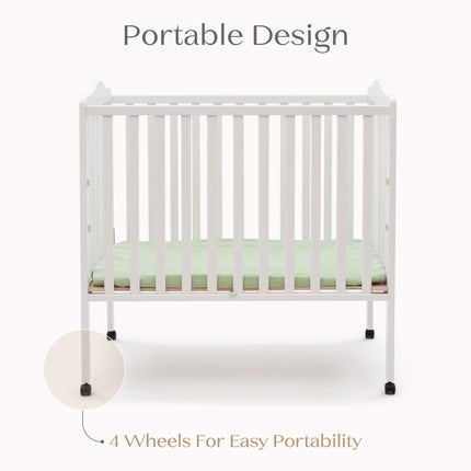 Folding Portable Mini Baby Crib with 1.5-inch Mattress