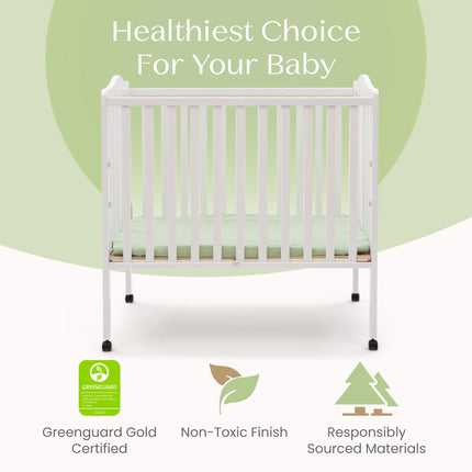 Folding Portable Mini Baby Crib with 1.5-inch Mattress